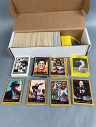 Mixed Box Of Baseball 1991 Fleer And Football HOF, Heisman And Topps Gold Football Cards.