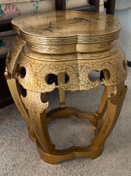 Gold With Black Design Chinese Garden Stool (Piece B)-local Pickup