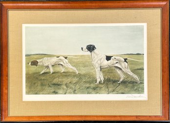 Leon Danchin, Pencil Signed,  Hunting Dogs Lithograph