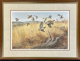 Maynard Reece, Pencil Signed,  Quails Print Framed *local Pick Up Only*