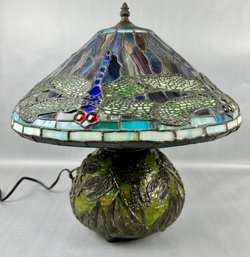Quoizel Tiffany Style Dragonfly Stained Glass  Lamp-local Pickup Only