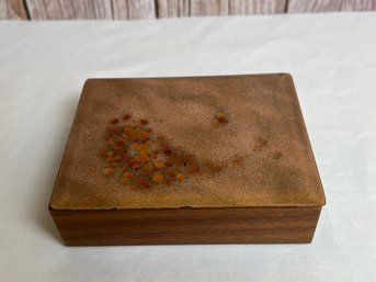 Vintage Enamel And Wood Trinket Box By Bovano - Cheshire, CT *Local Pick-Up Only*