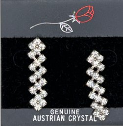 Genuine Austrian Crystal  Dangle Pierced Earrings