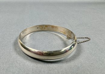 Sterling Silver Bracelet With Safety Chain