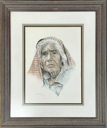 L. Picken, Pencil Signed,  Old Woman Print Framed