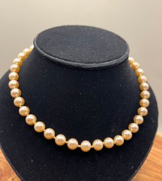 16' Simulated Pearl Necklace, Knotted Between Pearls