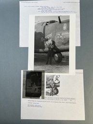 Vintage WW II Airplane Photo With Negative And Info.