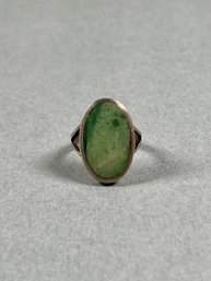 Vintage Polished Stone & Sterling Silver Ring