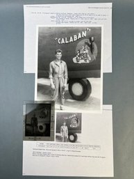 Vintage WW II Airplane Photo With Negative And Info.