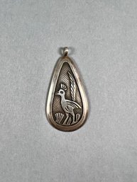 Sterling Southwest Native Road Runner Pendant