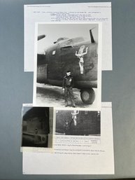 Vintage WW II Airplane Photo With Negative And Info.