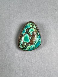 Silver And Turquoise Nugget Pendant