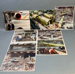 8 Vintage Boeing Production Photos Numbered On Back.