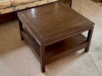 Vintage Square Asian Style Dark Wood Coffee Table