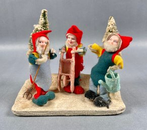 Vintage Christmas Farm Elves