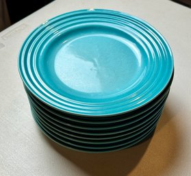 Le Creuset Caribbean Vancouver 10' Dinner Plates Set Of 8 (2 Chipped)