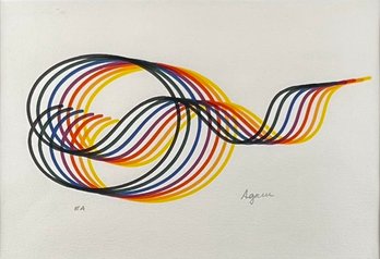 Agam Yaacov Rainbow Swirl, Signed Right Side, And EA,  Framed