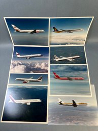 8 Vintage Boeing 757 Photos With Numbers On Back.