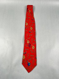 Vintage Red Gucci Horse Bit Silk Tie