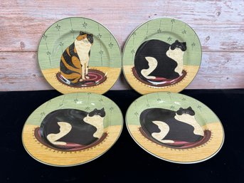 4  Sakura Plates By Oneida:  The Cat Collection By Warren Kimble *Local Pick Up Only*