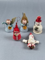 Group Of 5 Vintage Ornaments - All With Flaws