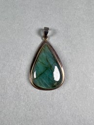 Large Silver Labradorite Pendant