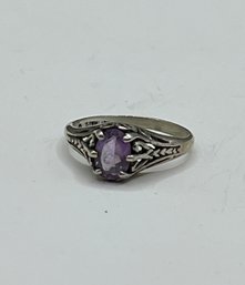 Sterling Ring With Purple Stone