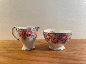 Royal Standard Rose Of Sharon Creamer & Sugar