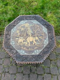 Octagon Elephant Side Table With Inlay