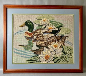 Vintage Needlepoint Duck Picture