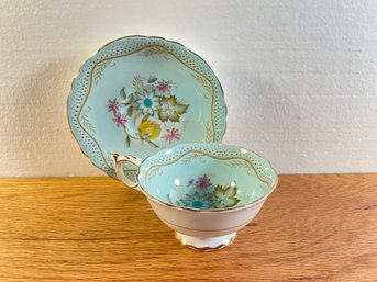 Paragon Blue Floral Cup & Saucer