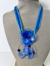 Thelma Paris Blue Flowers Necklace.