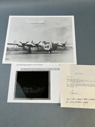 Vintage WWII Aircraft Photo With Negative And Info.