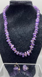 Amethyst Necklace And Earrings