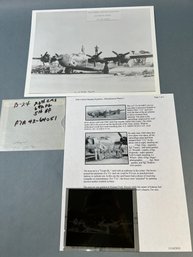 Vintage WWII Airplane Photo With Negative And Info.