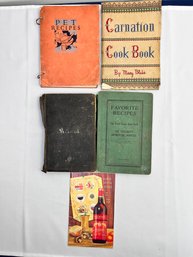 5 Vintage Cookbooks.