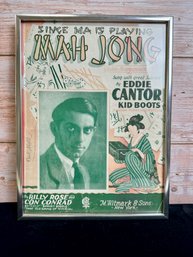 Framed Vintage Mah Jon Sheet Music *Local Pick Up Only*