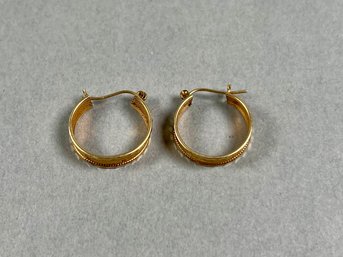 10K Yellow Gold Hoop Pierced Earrings