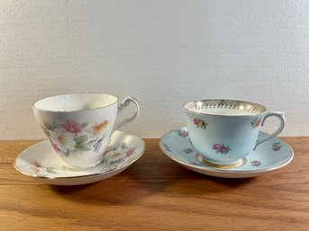 Lot Of 2 Cup & Saucers - Royal Castle & Colclough