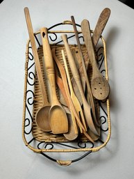 Lot Of Wooden Utensils Le Creuset And More