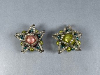 Vintage Glass Beaded Star Ornaments