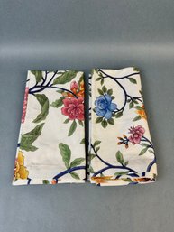 William Sonoma Floral Pair Of Napkins