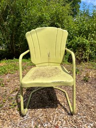 Vintage Light Green Metal Outdoor Chair