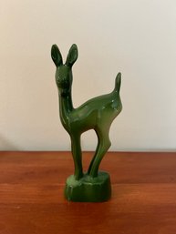 Vintage Green Ombre Glazed Deer Figurine