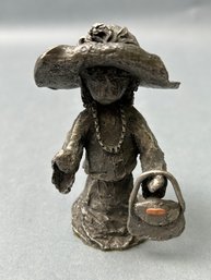 Hudson Pewter Little Girl Figurine
