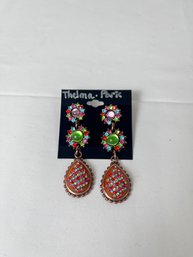 Thelma Paris Pin Back Earrings.