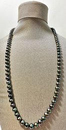 Black Pearl Necklace With 14k Clasp