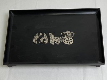 VINTAGE TAIWANESE ART LACQUER TRAY