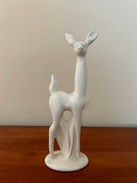 Vintage Maddox Of California White Glazed Pottery Deer  - USA