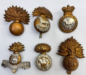 6, 1930s/40s British Regiment Collar Badges